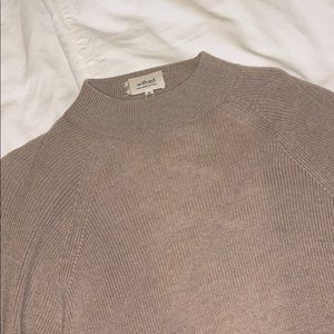 Beige Aritzia Open Back Knit Mock-Neck